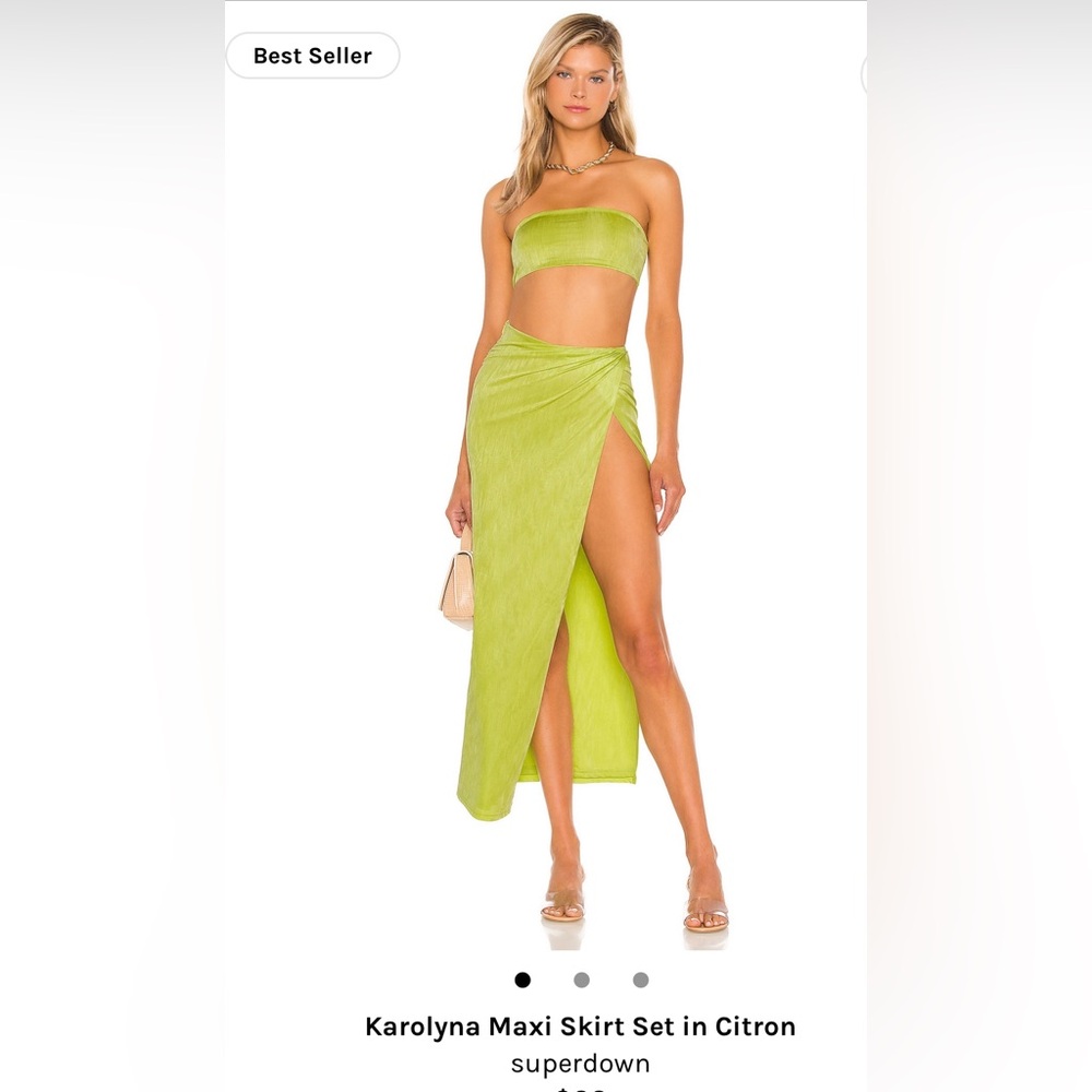 Karolyna Maxi Skirt Set in Citron by Superdown